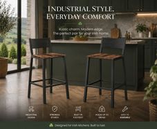 Set of 2  Industrial Design Bar Stools