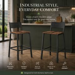 Set of 2  Industrial Design Bar Stools