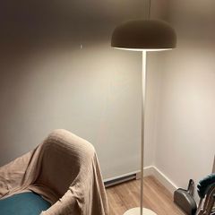 Tall white mushroom lamp