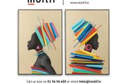 Painting African Woman Wood/Canvas Mix Assortment Of 2