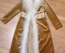 Rare Vintage 1999 Karen Millen Penny Lane Velvet Coat | Real Sheepskin Trim | Size 14 Afghan