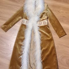Rare Vintage 1999 Karen Millen Penny Lane Velvet Coat | Real Sheepskin Trim | Size 14 Afghan