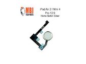 iPad Air 2 Mini 4 Pro 12.9 Replacement Home Menu Button and Flex Silver White