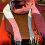 New warm and cosy scarf in shades of rust ,cream black and burnt orange Image 5
