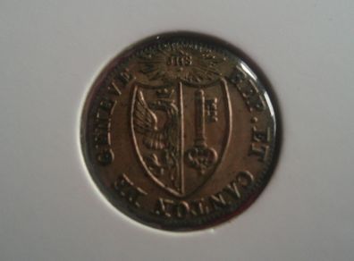 Switzerland Canton of Geneva 1825 1and half Sol BILLON