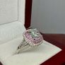 Silver Moissanite & Pink Sapphire Statement Ring Image 8