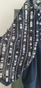 MAYA Maternity navy embellished layered dress Sz 16