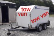 Tow Van 8 by 5. Few inches over each way