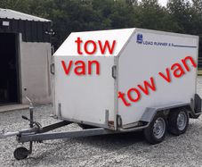 Tow Van 8 by 5. Few inches over each way
