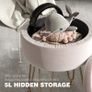 5L Velvet-Feel Storage Ottoman Light Pink Image 2