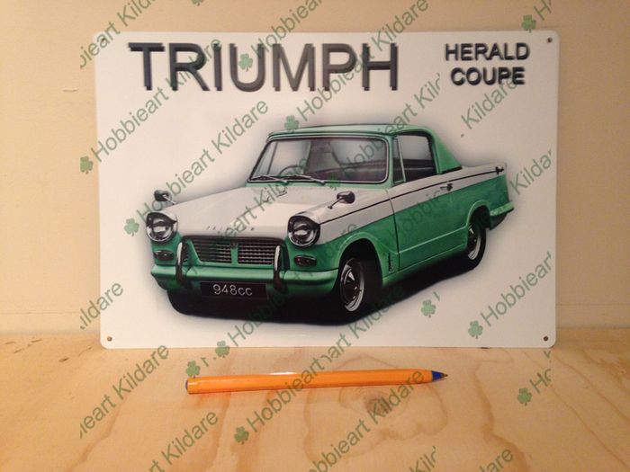Triumph Herald Coupe classic car tin sign