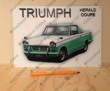 Triumph Herald Coupe classic car tin sign