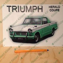 Triumph Herald Coupe classic car tin sign