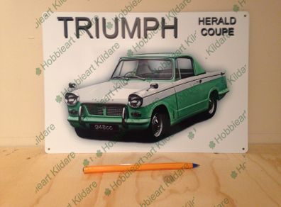 Triumph Herald Coupe classic car tin sign