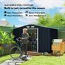 9 x 6FT Metal Shed Roofed Garden Shed Outdoor Storage Shed with Foundation Ventilation & Doors, Dark Grey Image 4