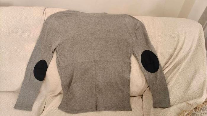 Springfield grey elbow-patch knit jumper
