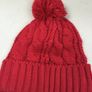 Red mens bobble hat Image 2