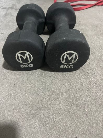 Dumbbell Set  2 x 6kg + 1 x 4kg with Stand