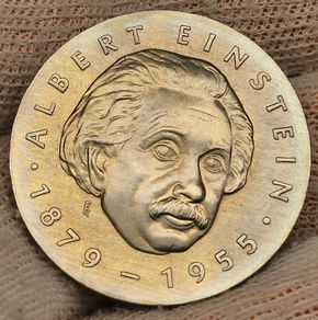 Germany 1979  5 Mark Albert Einstein 1879-1955 Beautiful Uncirculated Lustrous Superb!