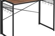 Computer Desk, Folding Desk with 8 Hooks, Workstation