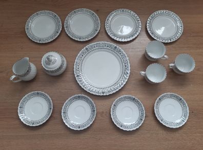China Plates Cups Jug Sugar Bowl Set