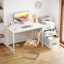Computer Desk with Drawers 120x48cm Office Storage Reversible Small White Desks for Home Image 2
