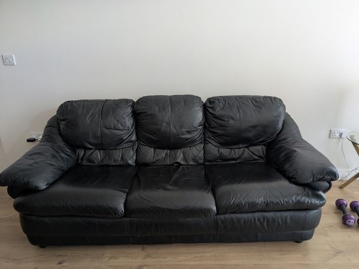 Black Leather 3 seat   1