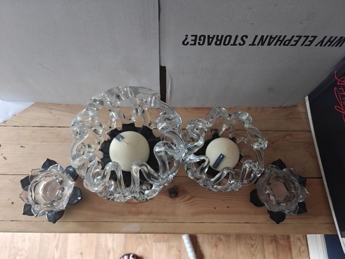 4 piece newgrange glass candle set