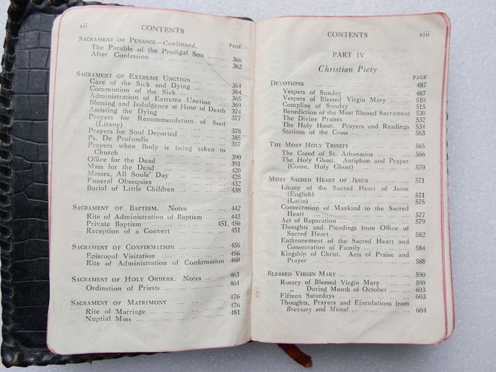 Vintage Catholic pocket prayer manual titled The Voice of the Church, compiled by Father Aloysius, O.S.F.C., and published in Dublin by M.H. Gill & Son, Ltd.
