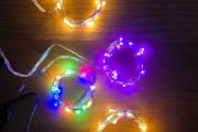 Fairy lights - USB connection - 2x warm white, purple, RGB