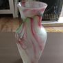 Glass Colorful Drip Vase 24 inches tall and companion piece 8 inches tall Image 2