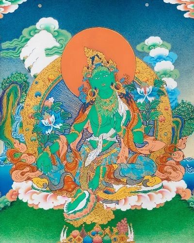 Buddha Green Tara Thangka