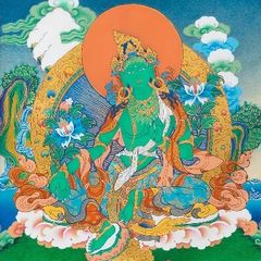 Buddha Green Tara Thangka