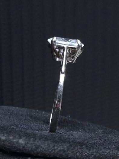 Vintage 18ct White Gold Solitaire Ring 750 Italy Size 54.5