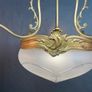 FLASH SALE ! Was 450 now 350 ! Beautiful Antique Art Deco Three Branch French Chandelier. Image 7