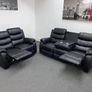 Roma Black Manual Leather Recliner Sofa Set Image 9