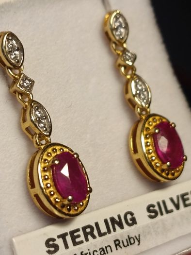 Petite Natural Ruby Drop Earrings