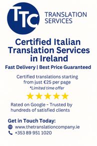Certified Italian Translation Services in Ireland