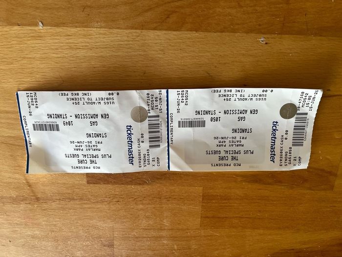 The Cure x1 ticket