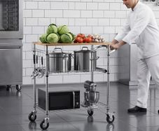 Kitchen Utility Cart, 3 Tier Heavy Duty Adjustable