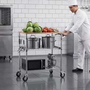 Kitchen Utility Cart, 3 Tier Heavy Duty Adjustable