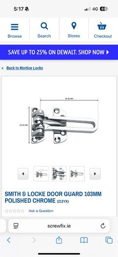 door latch - polished chrome - brand new never used