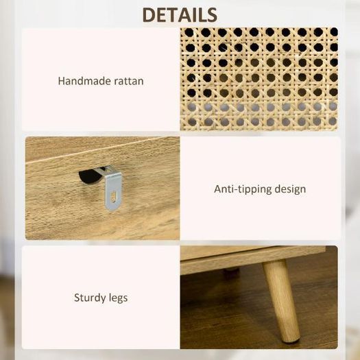 Set of 2 Rattan Bedside Tables