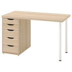 IKEA LAGKAPTEN Desk  Like New  White Stained/Oak Effect (120  60 cm)
