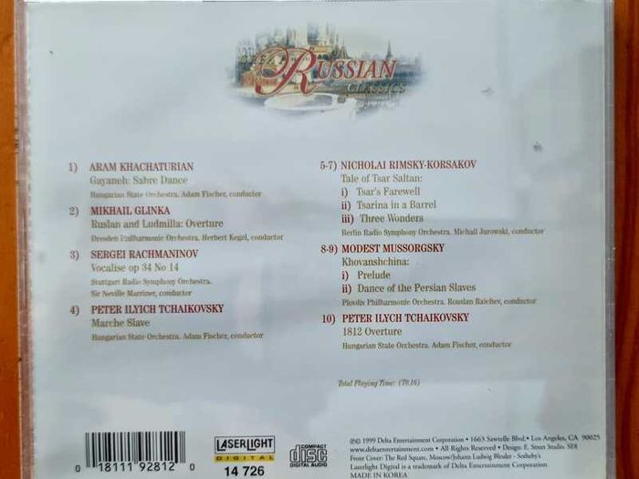 4 CD's Great Relaxing Classics / Russian classics / Dream classics / Mediterranean classics. VG condition.