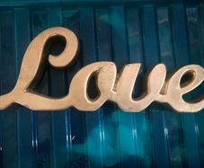 Large heavy love sign decor