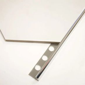 10mm Aluminium Tile Trim Chrome - Round Edge 2.4m