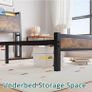 3ft Single Bed Frame with Charging Station and LED Lights, Wood Image 5