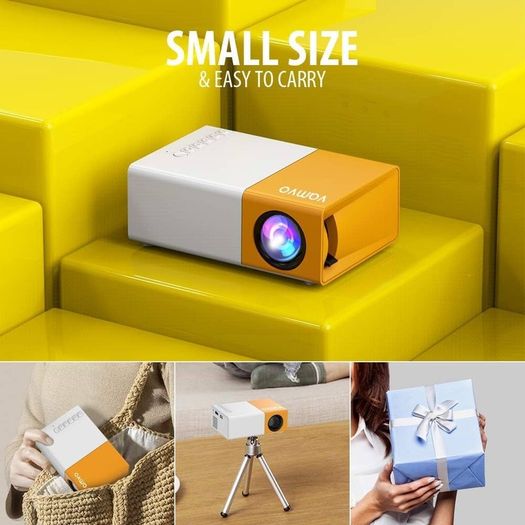 Mini Projector, Vamvo YG300 Pro Portable Projector Full HD 1080p Supported, Phone Projector Compatible with Smartphone/Tablet/Laptop/ PS3/ PS4/ TV Stick for Home Theatre