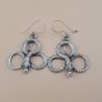 Antique Style Brass Snake Dangle Earrings Image 8